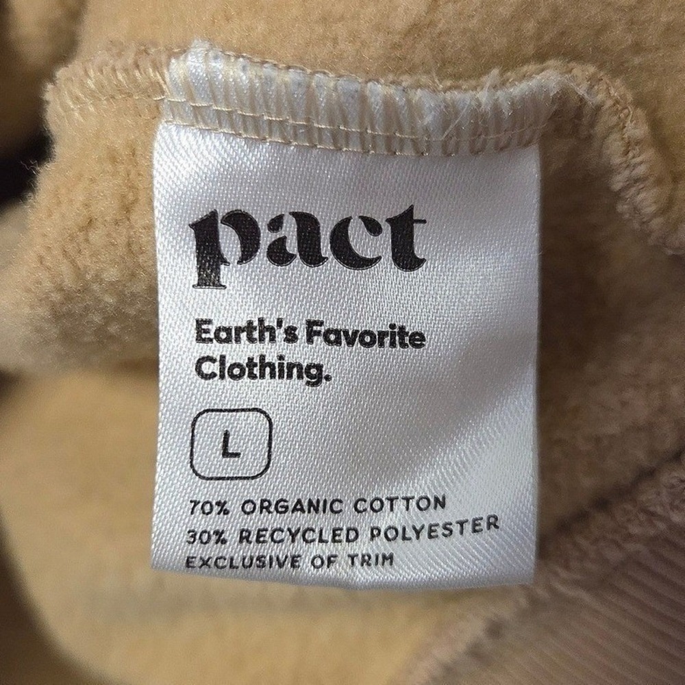 PACT Large Organic Cotton V Neck Pullover Beige Relaxed Minimalist - Picture 4 of 5